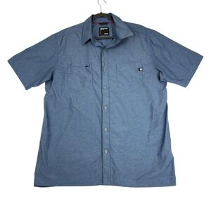 Marmot Mens XL Button Up Shirt Short‎ Sleeve Blue Outdoor Casual Top